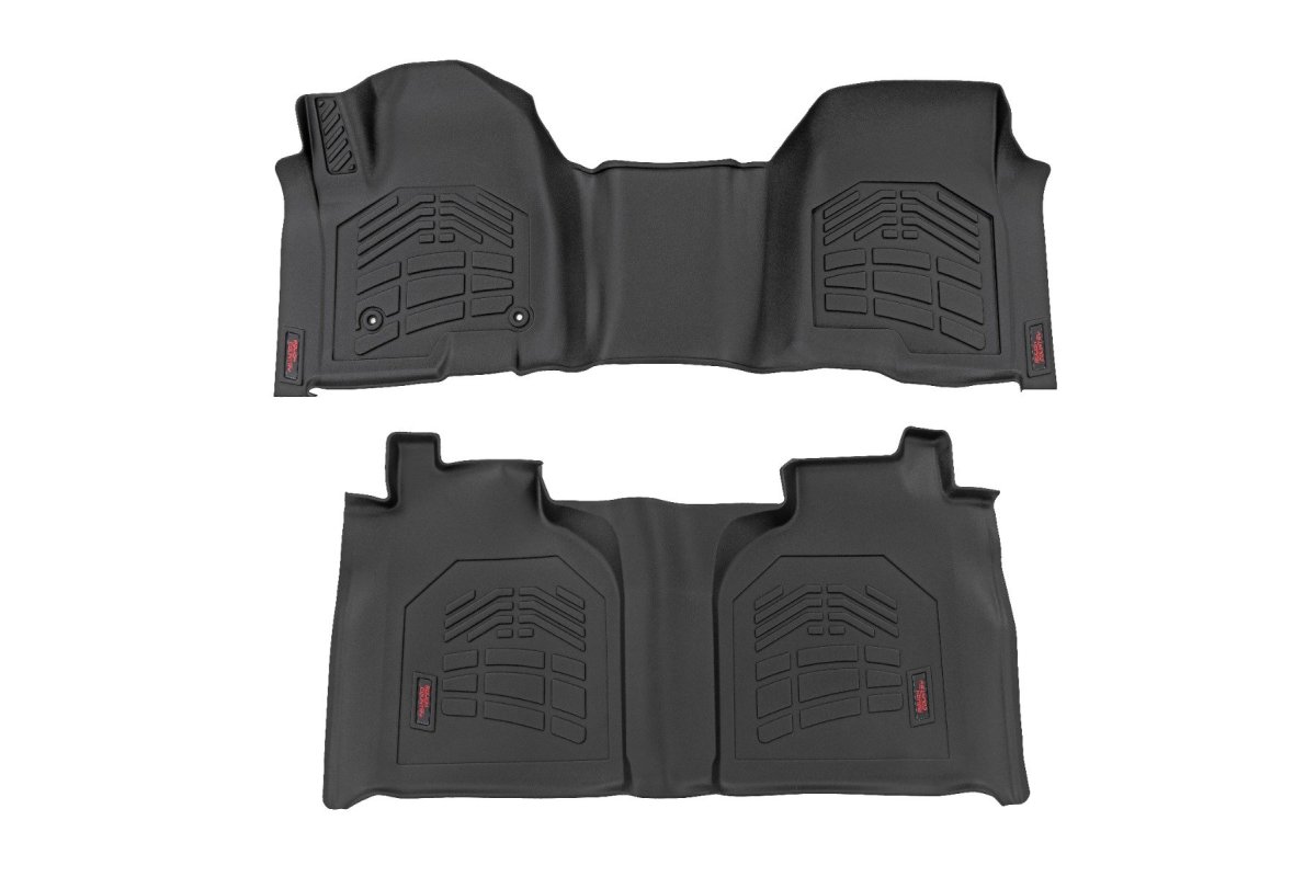 GMC Sierra 2500 HD Floor Mats - Front & Rear - Rough Country - Sure-Fit - '20-'24
